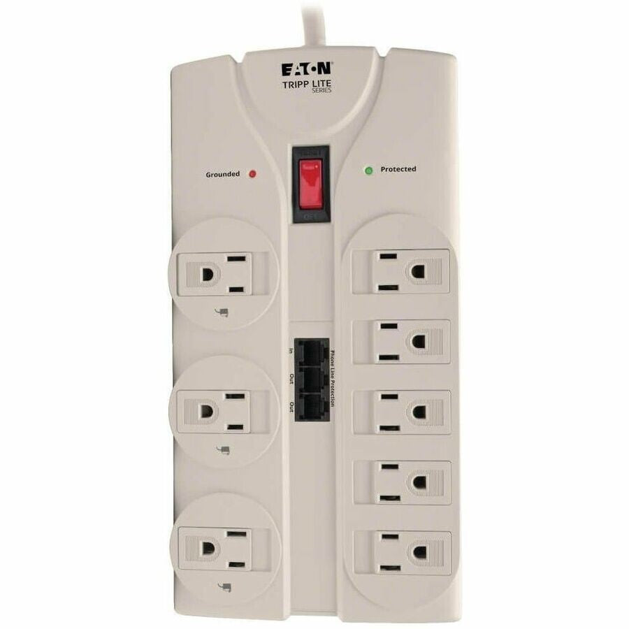 Eaton TLP808TEL 8-Outlet Computer Surge Protector w 8Ft Cord 2160 Joules Gray