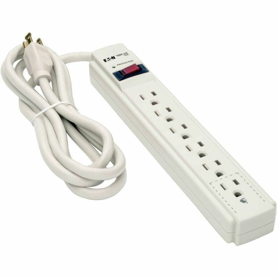 Eaton TLP606 6-Outlet Power Surge Protector w 6Ft Cord 790 Joules LED White Gray