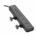 Eaton TLP606DMUSB 6-Outlet Power Surge Protector Clamp-Mount w 6Ft Cord Black