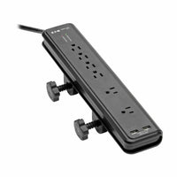 Eaton TLP606DMUSB 6-Outlet Power Surge Protector Clamp-Mount w 6Ft Cord Black