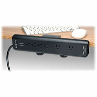 Eaton TLP606DMUSB 6-Outlet Power Surge Protector Clamp-Mount w 6Ft Cord Black