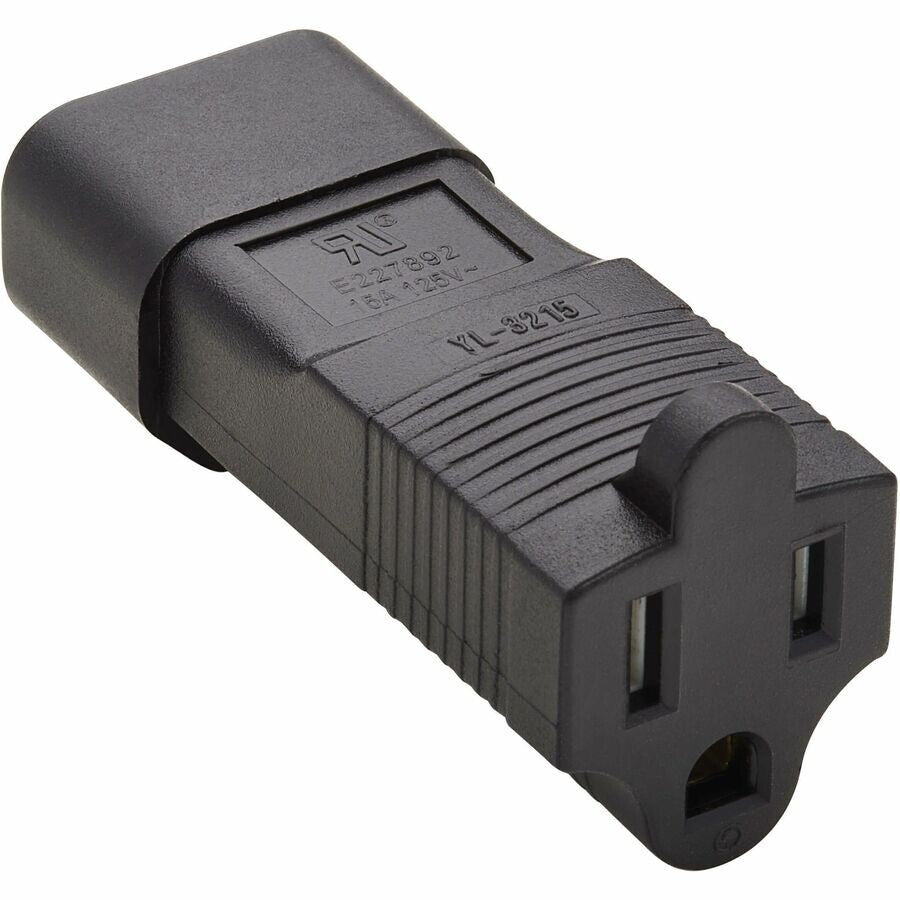 Eaton P002-000 IEC 60320 NEMA 5-15R to C14 Power Cord Adapter 15A 125V