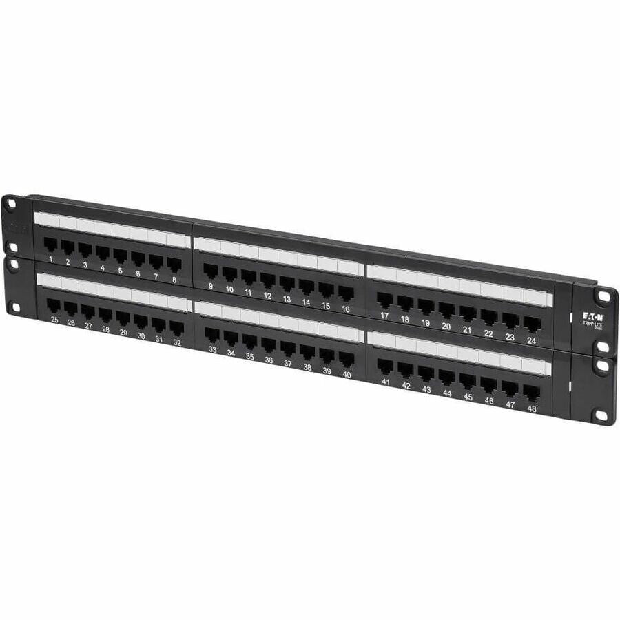 Eaton N252-048 2U 19" 48-Port Cat6 Network Patch Panel UTP 110 Punch Down RJ45