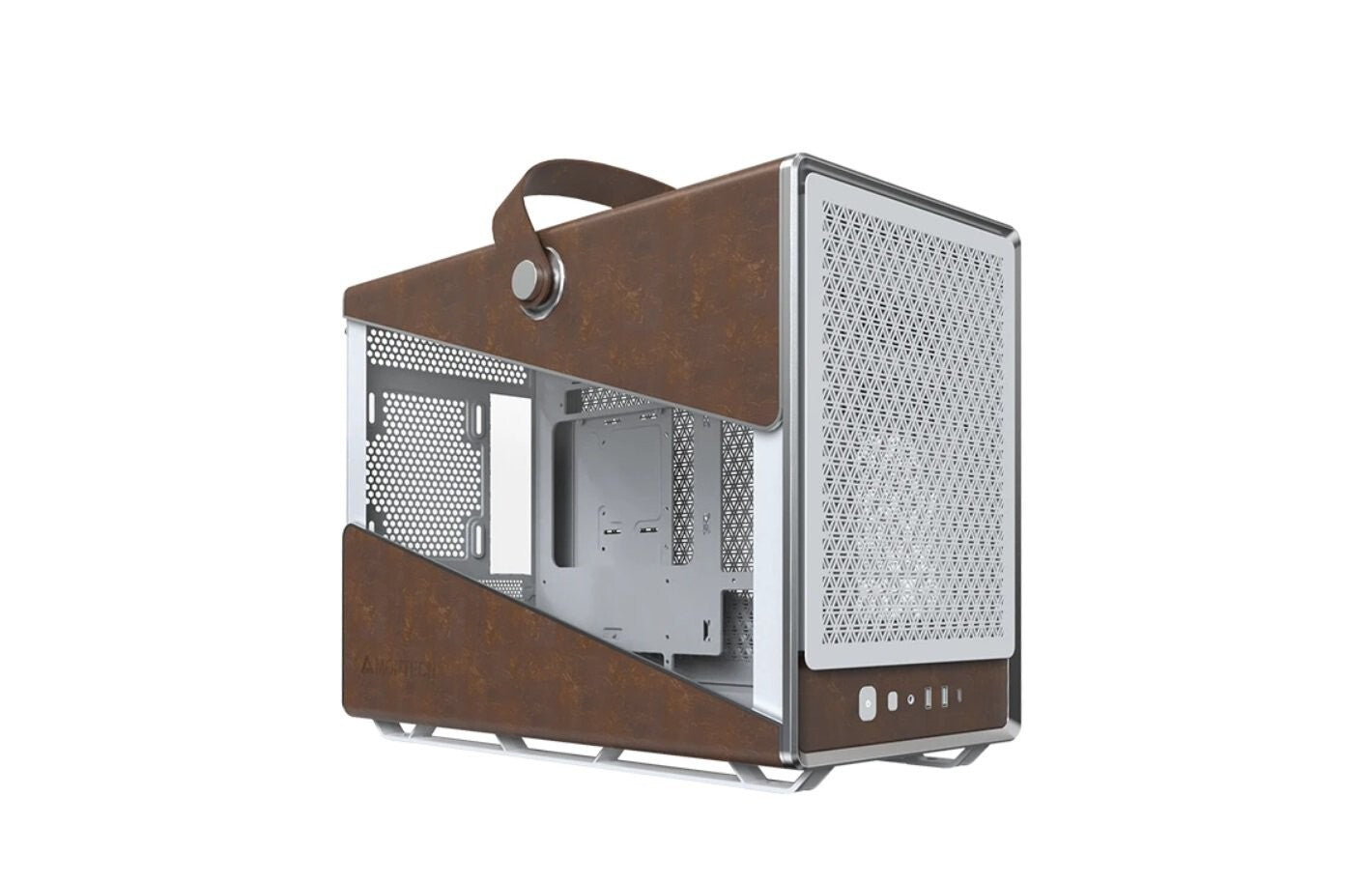 Montech HERITAGE-W Heritage White Steel / Leather / Tempered Glass Micro ATX/