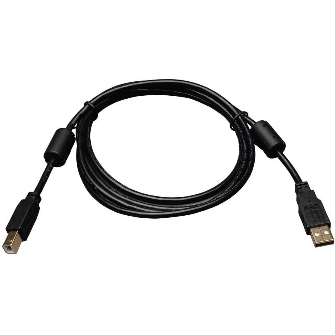 Eaton U023-006 6Ft USB 2.0 Type A to Type B M/M w Ferrite Chokes Cable Black