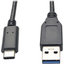 Eaton U428-003 3Ft USB-C to USB-A M/M Gold-Nickel Plated Shielded Cable Black