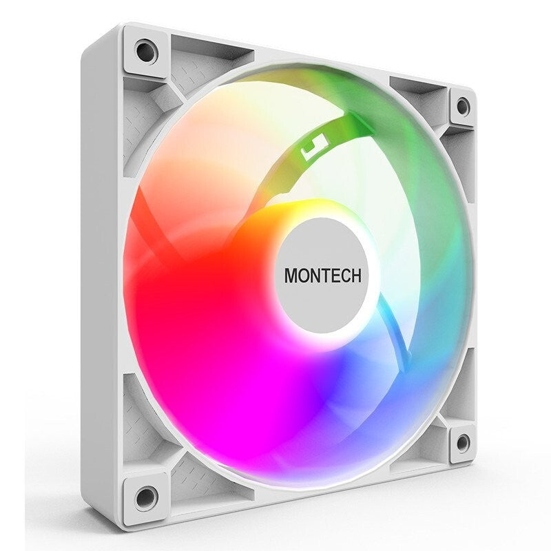 Montech GF120W GF120 ARGB PWM Hydraulic Bearing Fan 800-1600RPM, Low Noise 25.5