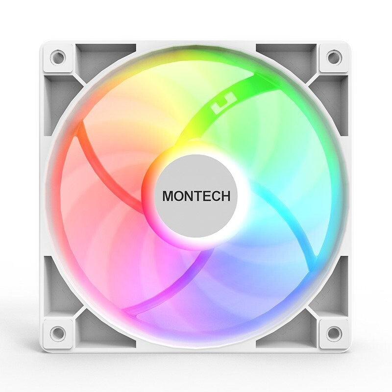 Montech GF120W GF120 ARGB PWM Hydraulic Bearing Fan 800-1600RPM, Low Noise 25.5