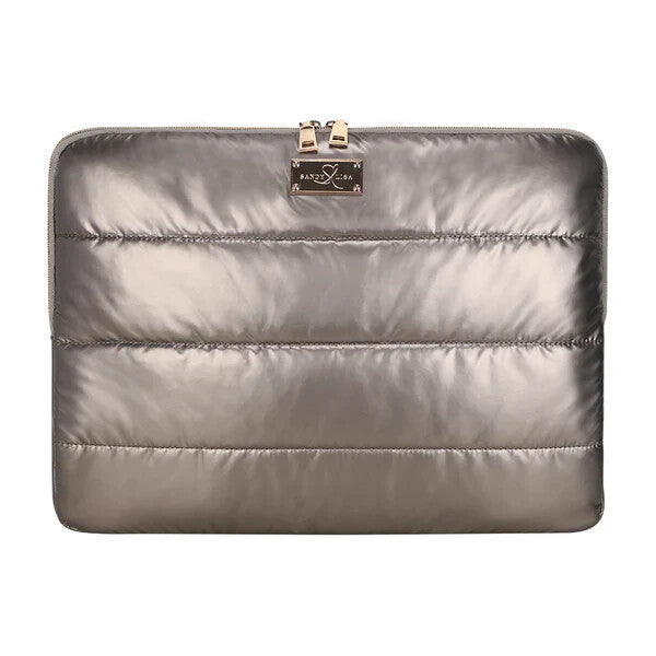 Sandy Lisa SLCPT-SLBZ-15 16" Cape Town Notebook Sleeve Puffy Bag Bronze Chrome