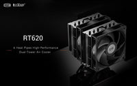 PCCOOLER RT620 BK CPS CPU Air Cooler 6 Heat pipes, dual tower dual fans, DIA 6mm