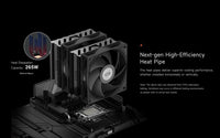 PCCOOLER RT620 BK CPS CPU Air Cooler 6 Heat pipes, dual tower dual fans, DIA 6mm