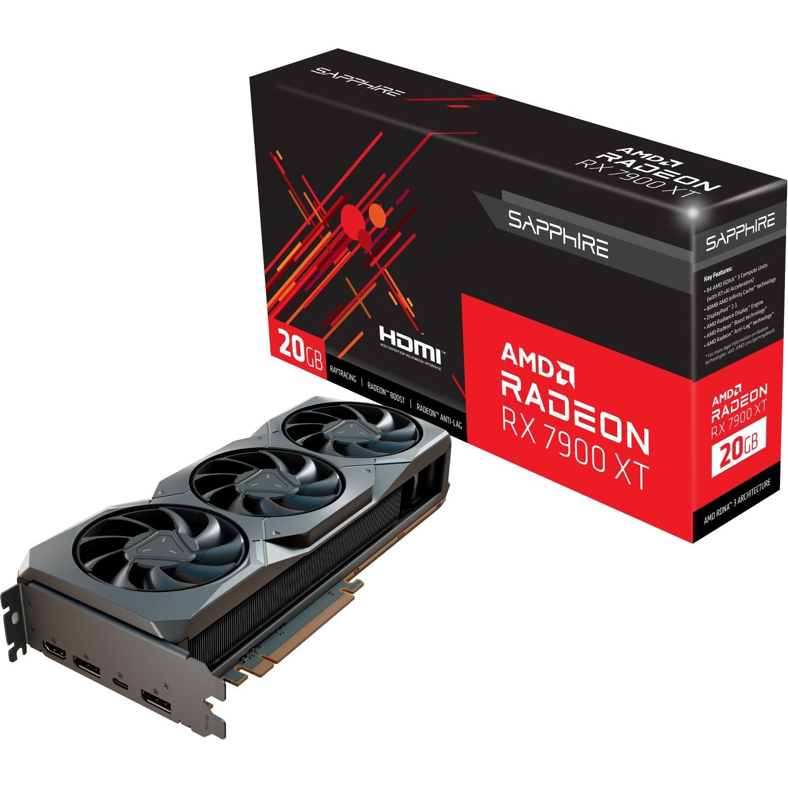 Sapphire 21323-01-20G AMD Radeon RX 7900 XT Graphic Card - 20 GB GDDR6
