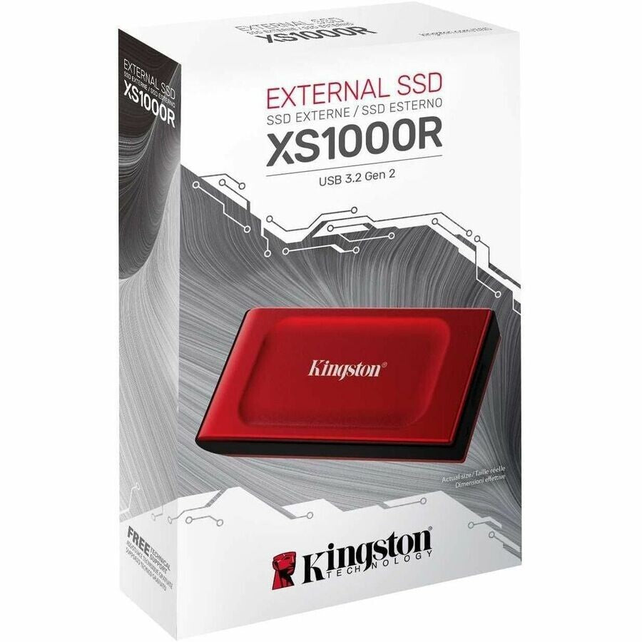 Kingston SXS1000R/2000G XS1000 2TB Solid State Drive Red External USB 1050MBs