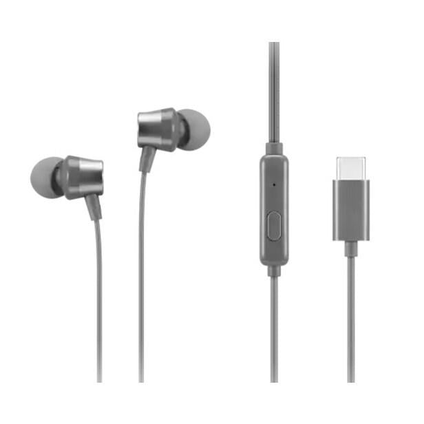 Lenovo GXD1J77353 300 3.94Ft USB-C Wired In-Ear Stereo Earbud Headphones Gray