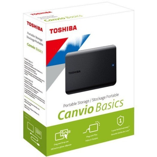 Toshiba HDTB520XK3AA Canvio Basics 2 TB Portable Hard Drive - External - Black