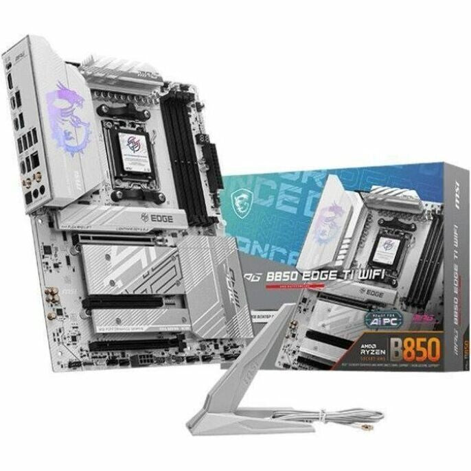 MSI MPGB850EDGETIWIFI MPG Edge TI WF AM5 Ryzen 7 8 9 4xDDR5 HDI- ATX MBD White