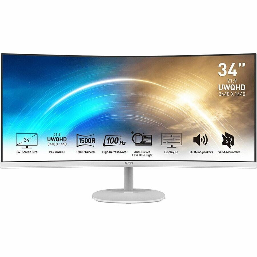 MSI ProMP341CQW Pro MP341CQW 34" UW-QHD Curved Monitor 21:9 3440x1440 VA HDI- DP