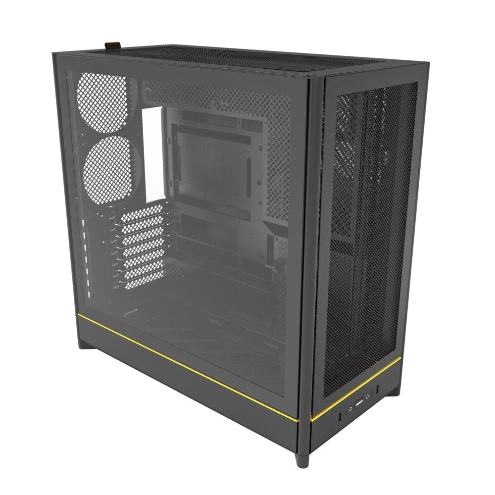 MONTECH HS01B HS01, ATX Mid-Tower PC Case, Gaming PC, High-Airflow, Reversible