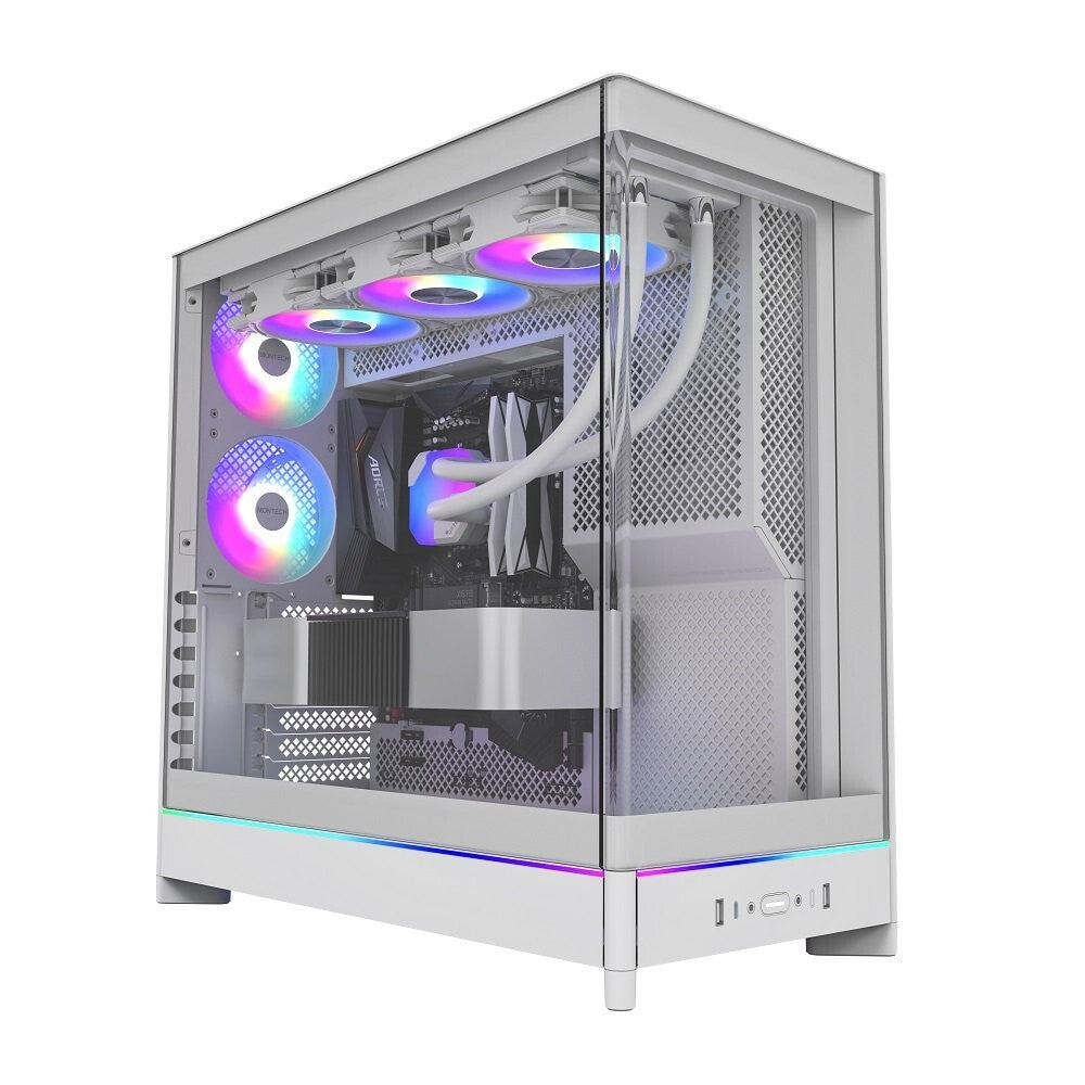 MONTECH HS02PW HS02 PRO, ATX Mid-Tower PC Case, Gaming PC, High-Airflow, 5x ARGB