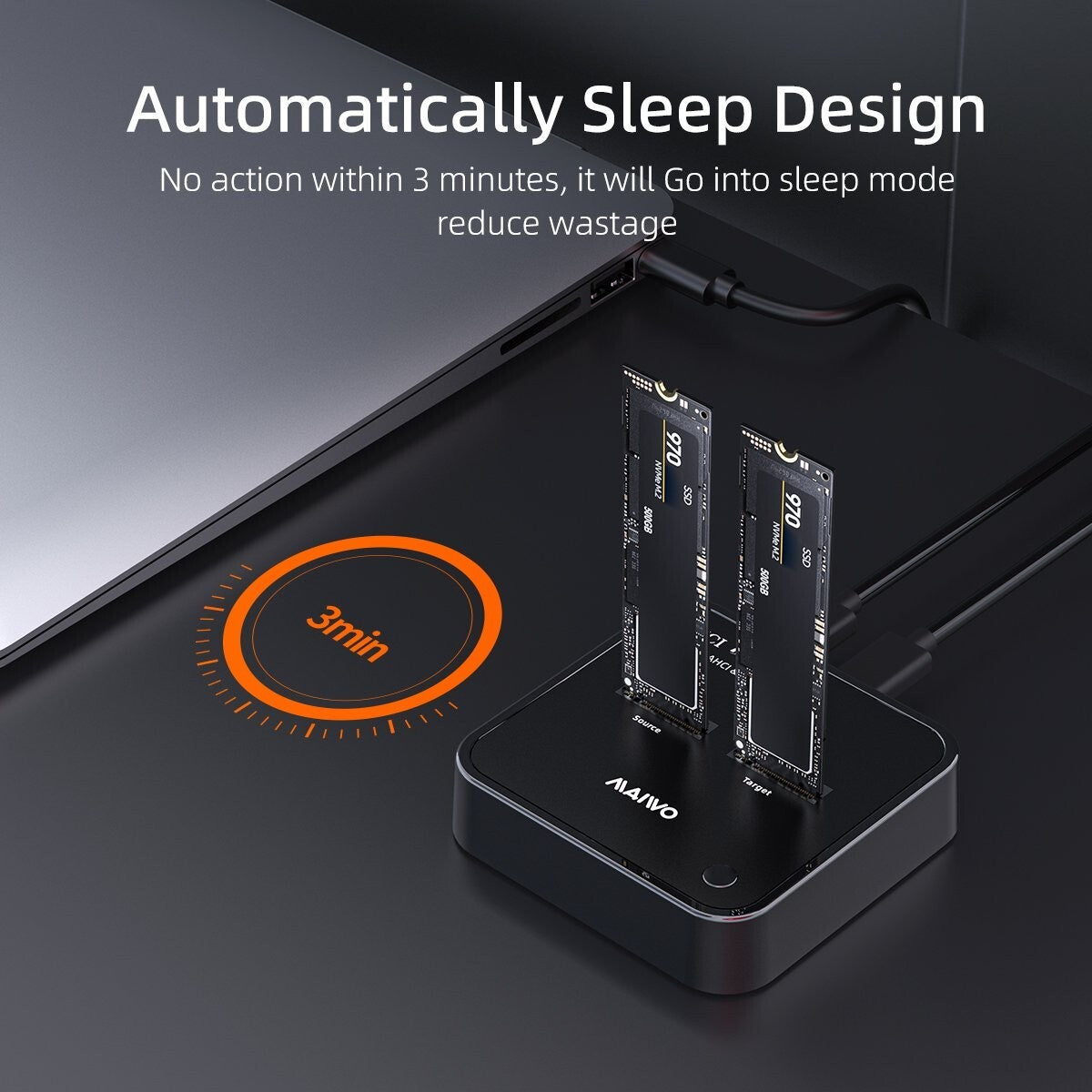 MAIWO K3016P2 USB3.2 Gen2x1 Type-C to AHCI/M.2 NVMe with Clone duplicator