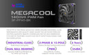 Super Flower SF-PF141-BK MEGACOOL 140mm fan 12-pole motor PWM, Computer Case Fan