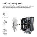 MONTECH NX400B NX400 CPU Air Cooler, Single Tower, 4 Advanced Heat Pipes, 52-fin