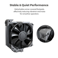MONTECH NX400B NX400 CPU Air Cooler, Single Tower, 4 Advanced Heat Pipes, 52-fin