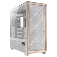Antec FLUX PRO WHITE 6 x PWM Fans Included, High-Airflow Front Panel With Walnut