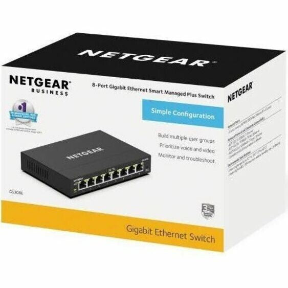 Netgear GS308E-400NAS 8 Port RJ45 Gigabit Manageable Ethernet Switch