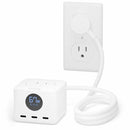 Plugable PS3-METERC3 USB-C Charging Station Extension Cord Power Strip 67W
