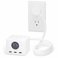 Plugable PS3-METERC3 USB-C Charging Station Extension Cord Power Strip 67W