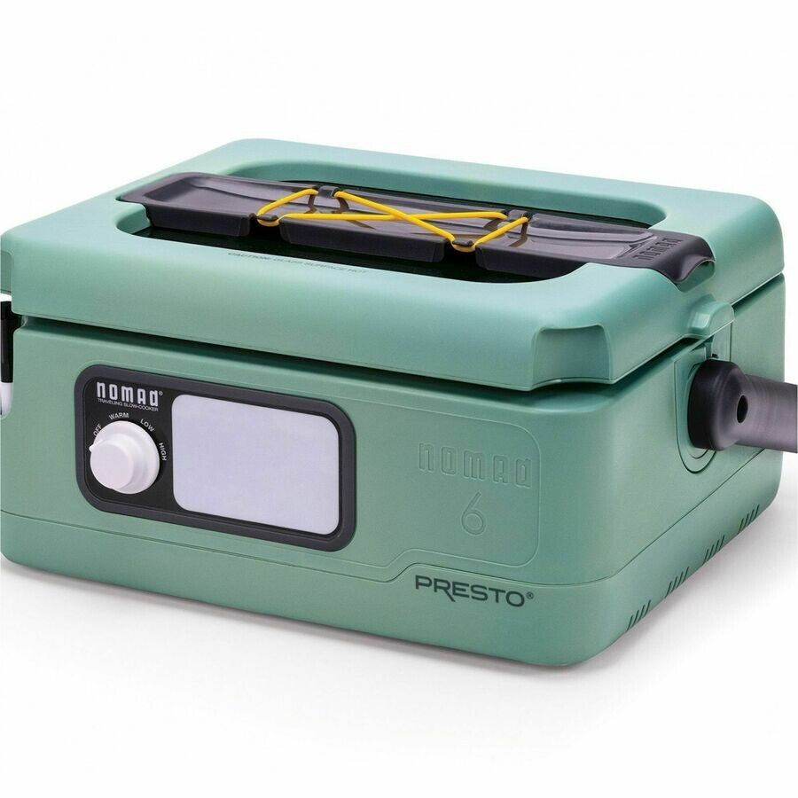 Presto 06016 Nomad 6 Quart Traveling Slow Cooker Green 1.5gal Glass Lid Nonstick