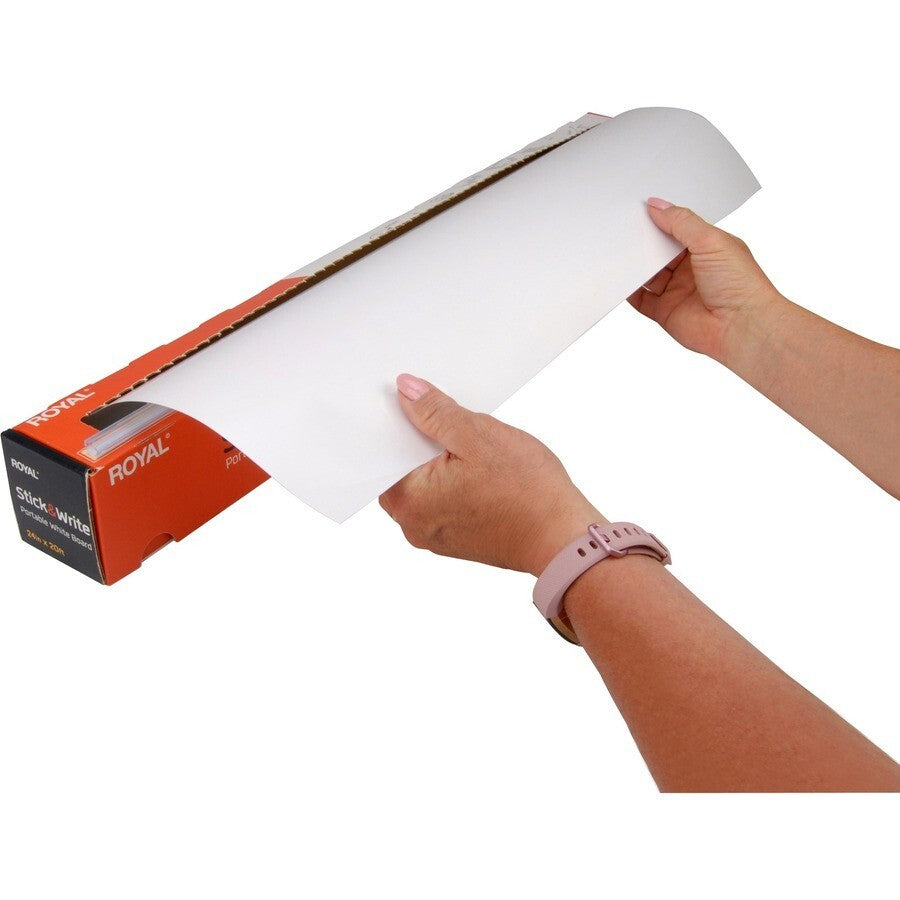 Royal 89411R WB220 Dry Erase White Surface Portable Classroom Board 24"x240"