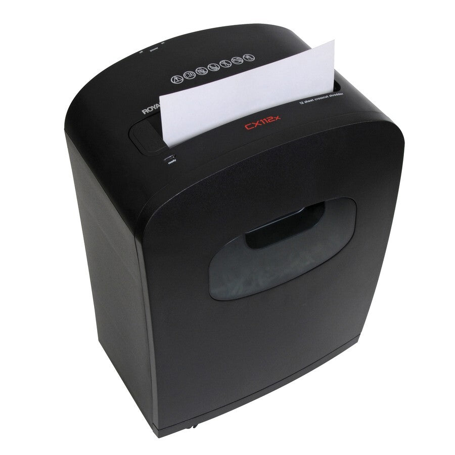 Royal 29186X 112MX Shredder Black Medium Duty Cross Cut 12 Per Pass Paper/CC/CD