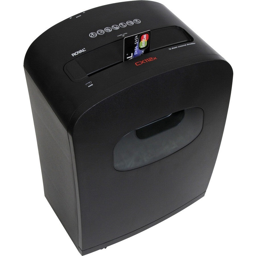 Royal 29186X 112MX Shredder Black Medium Duty Cross Cut 12 Per Pass Paper/CC/CD