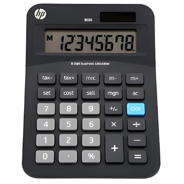Royal 91073B HP 8-Digit Desktop Calculator Plastic Battery/Solar Power LCD
