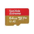 Sandisk SDSQXAH-064G-AN6MA Extreme Class 10 64GB V30 MicroSDXC Memory Card