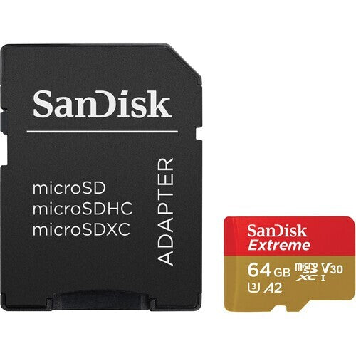 Sandisk SDSQXAH-064G-AN6MA Extreme Class 10 64GB V30 MicroSDXC Memory Card