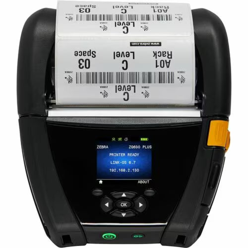 Zebra ZQ63-AUXA004-00 ZQ630 Direct Thermal Mobile Printer WF Dual Radio 4" Width
