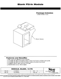 ICC IC107BN0GY Blank Module HD Keystone Insert Gray 10pk per Order