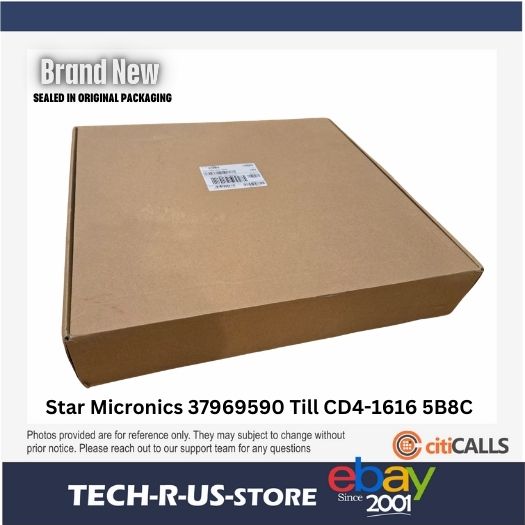 Star Micronics 37969590 Cash Drawer Till for CD4-1616 5 Bills & 8 Coins - Black
