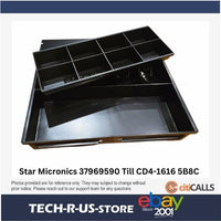Star Micronics 37969590 Cash Drawer Till for CD4-1616 5 Bills & 8 Coins - Black