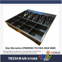 Star Micronics 37969590 Cash Drawer Till for CD4-1616 5 Bills & 8 Coins - Black