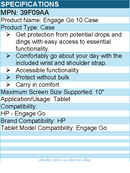 HP 39F09AA Engage Go 10 inch Case - Black For  HP Engage Go 10" Tablet