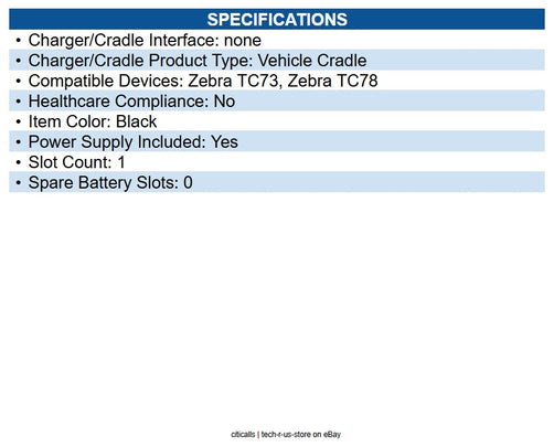 Zebra 3PTY-PCLIP-713354 ProClip Charging Cradle with Top Retention Clip and 5.4V
