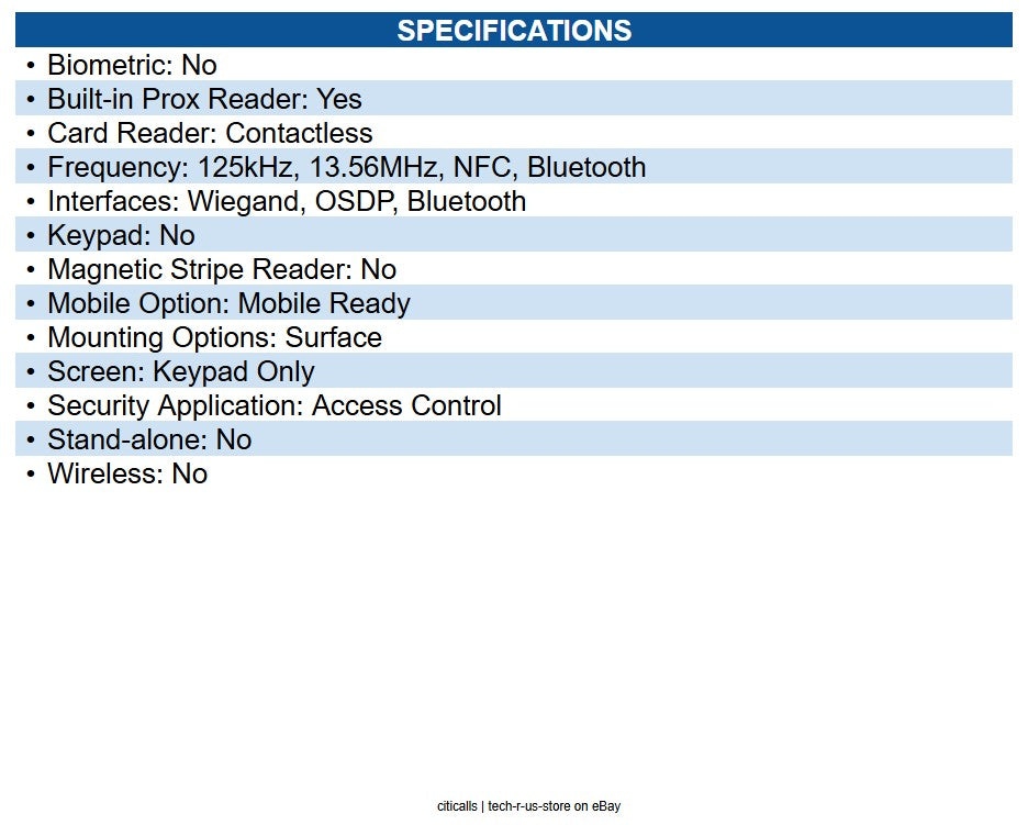 HID 40NKS-00-000U1W Signo 40 Contactless Smartcard Reader, Multi-Technology
