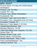 Dell 42VDY Pro Max MC16250 16" Copilot+ PC Mobile Workstation - Intel Core Ultra