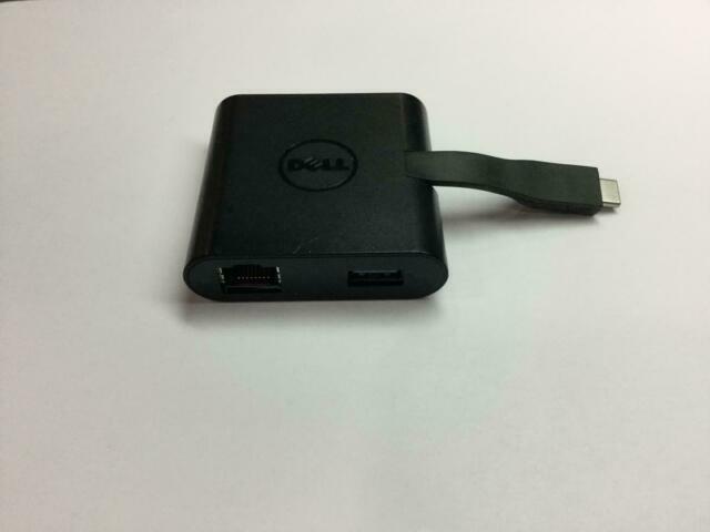 Dell 470-ABNL Adapter-USB-C to HDMI/VGA/Ethernet/USB 3.0 - Black