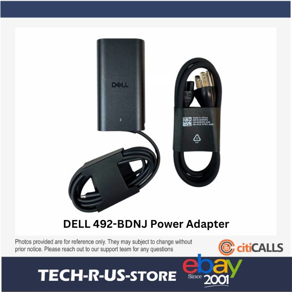 Dell 492-BDNJ 100W USB-C GaN Ultra Slim Adapter - 100 W - 5 A - Black