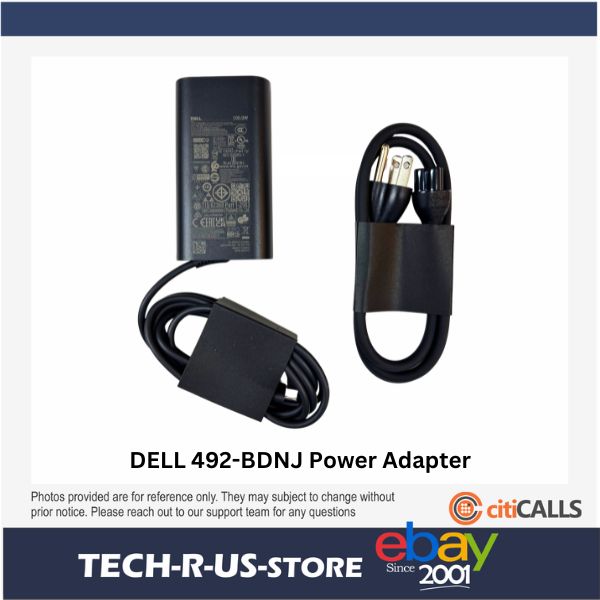 Dell 492-BDNJ 100W USB-C GaN Ultra Slim Adapter - 100 W - 5 A - Black